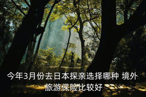 今年3月份去日本探親選擇哪種 境外 旅游保險比較好