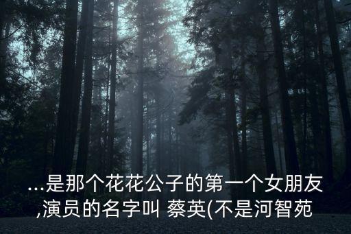 ...是那個(gè)花花公子的第一個(gè)女朋友,演員的名字叫 蔡英(不是河智苑
