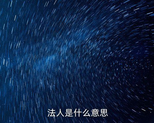  法人是什么意思