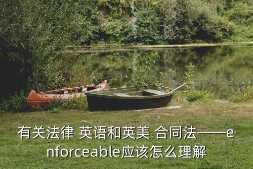有關法律 英語和英美 合同法——enforceable應該怎么理解
