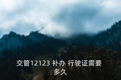 行駛證補(bǔ)辦要多久,12123行駛證補(bǔ)辦要多久