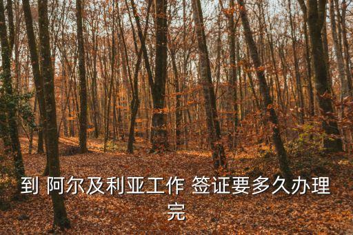 到 阿爾及利亞工作 簽證要多久辦理完