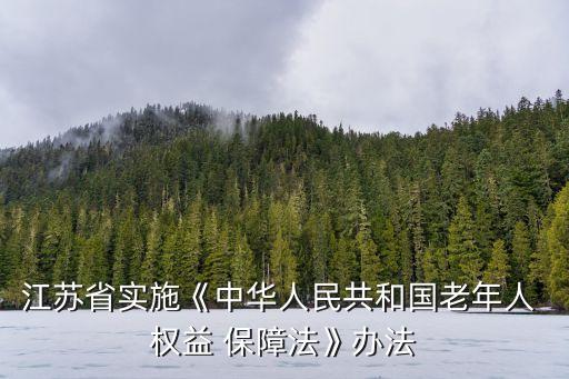 江蘇省實施《中華人民共和國老年人 權(quán)益 保障法》辦法