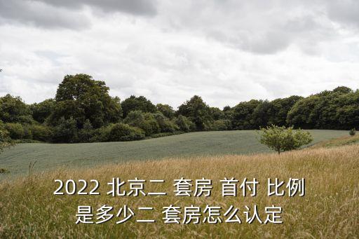 2022 北京二 套房 首付 比例是多少二 套房怎么認定
