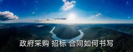 政府采購(gòu) 招標(biāo) 合同如何書(shū)寫(xiě)