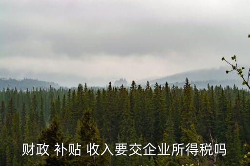 補(bǔ)貼收入