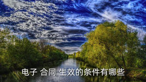 電子 合同 生效的條件有哪些