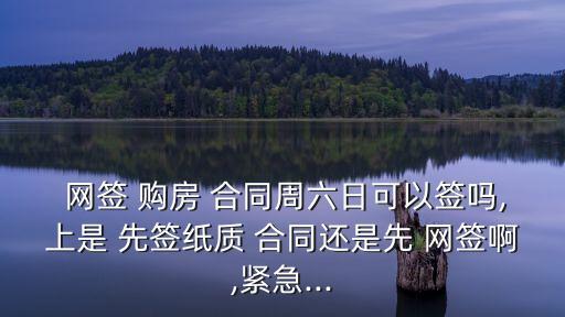  網(wǎng)簽 購(gòu)房 合同周六日可以簽嗎,上是 先簽紙質(zhì) 合同還是先 網(wǎng)簽啊,緊急...