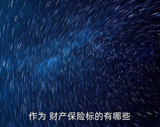作為 財(cái)產(chǎn)保險(xiǎn)標(biāo)的有哪些