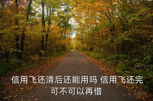  信用飛還清后還能用嗎 信用飛還完可不可以再借
