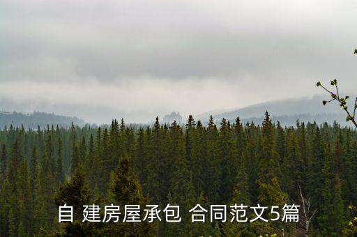 自 建房屋承包 合同范文5篇