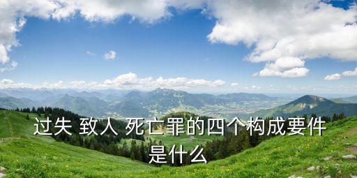 過失 致人 死亡罪的四個構(gòu)成要件是什么