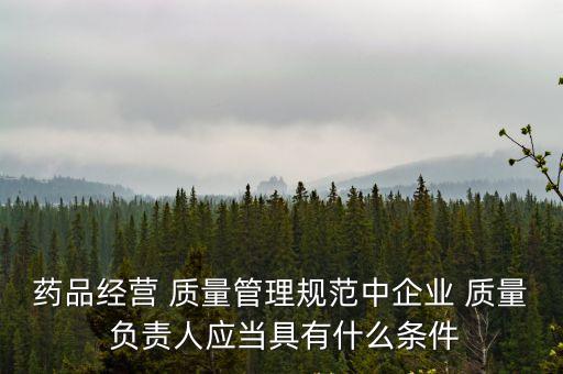 藥品經(jīng)營(yíng) 質(zhì)量管理規(guī)范中企業(yè) 質(zhì)量 負(fù)責(zé)人應(yīng)當(dāng)具有什么條件