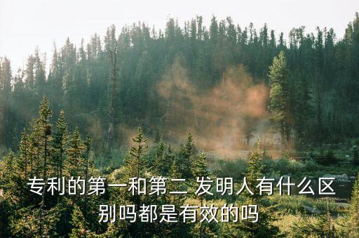  專(zhuān)利的第一和第二 發(fā)明人有什么區(qū)別嗎都是有效的嗎