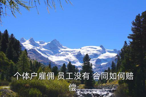 個體戶雇傭 員工沒有 合同如何賠償