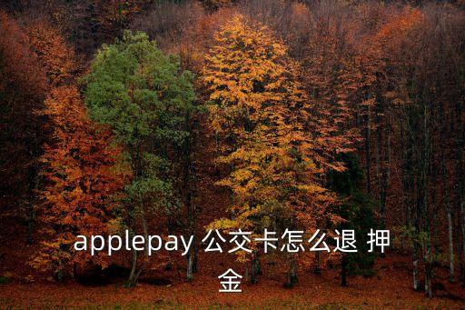 applepay 公交卡怎么退 押金