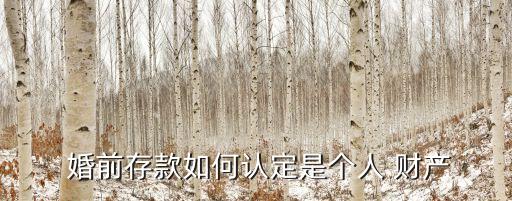  婚前存款如何認(rèn)定是個(gè)人 財(cái)產(chǎn)