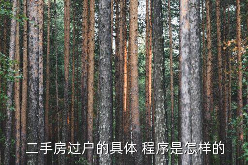  二手房過戶的具體 程序是怎樣的