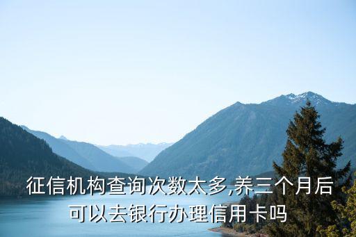  征信機(jī)構(gòu)查詢次數(shù)太多,養(yǎng)三個月后可以去銀行辦理信用卡嗎
