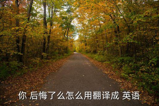 你 后悔了么怎么用翻譯成 英語