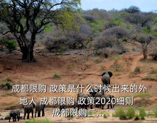 成都購房新政策
