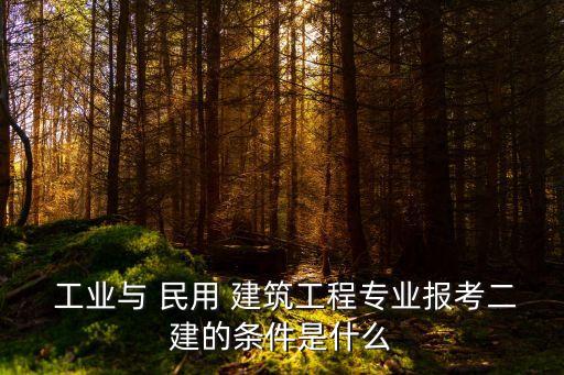  工業(yè)與 民用 建筑工程專業(yè)報考二建的條件是什么