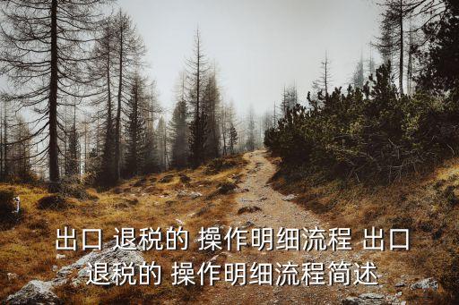 出口退稅怎么操作,騙出口退稅怎么操作的