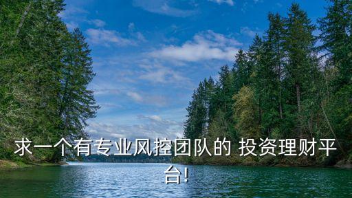 求一個(gè)有專業(yè)風(fēng)控團(tuán)隊(duì)的 投資理財(cái)平臺(tái)!