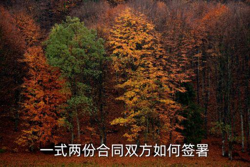 一式兩份合同雙方如何簽署