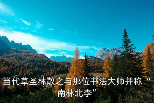 當(dāng)代草圣林散之與那位書法大師并稱“南林北李”