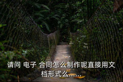 請(qǐng)問(wèn) 電子 合同怎么制作呢直接用文檔形式么……