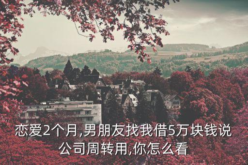 戀愛2個(gè)月,男朋友找我借5萬塊錢說公司周轉(zhuǎn)用,你怎么看