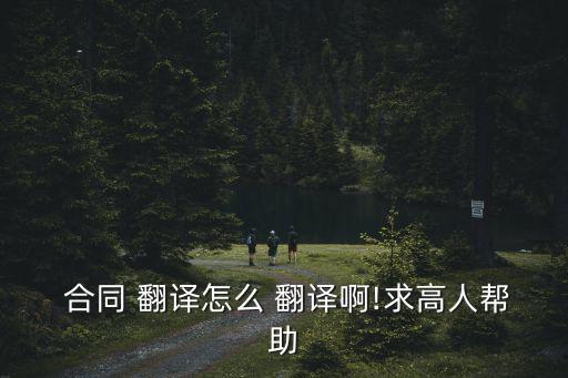 合同翻譯的方法有哪些,商務(wù)合同翻譯方法