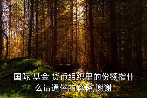  國(guó)際 基金 貨幣組織里的份額指什么請(qǐng)通俗的解釋,謝謝