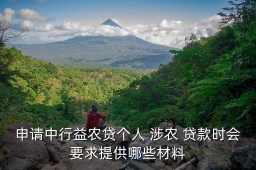 申請中行益農貸個人 涉農 貸款時會要求提供哪些材料