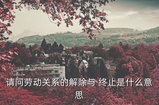 請問勞動關(guān)系的解除與 終止是什么意思