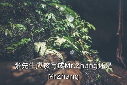 張先生應(yīng)該寫成Mr.Zhang還是MrZhang