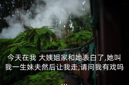 今天在我 大姨姐家和她表白了,她叫我一生妹夫然后讓我走,請問我有戲嗎...
