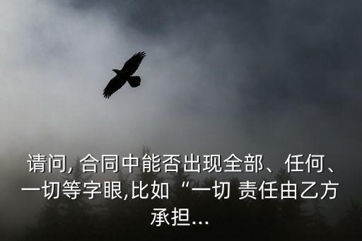 請問, 合同中能否出現(xiàn)全部、任何、一切等字眼,比如“一切 責(zé)任由乙方承擔(dān)...