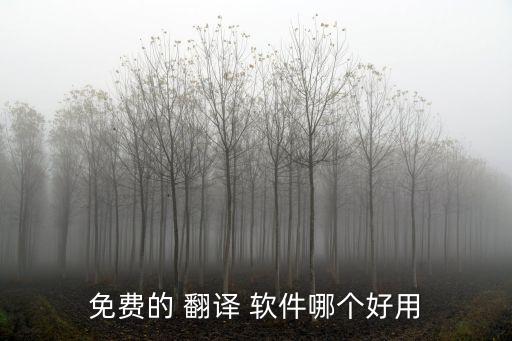 免費的 翻譯 軟件哪個好用