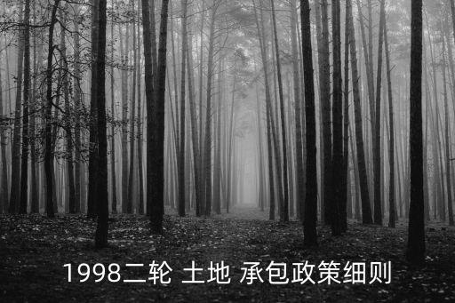 1998二輪 土地 承包政策細(xì)則