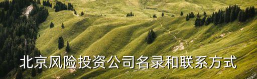 北京風(fēng)險(xiǎn)投資公司名錄和聯(lián)系方式