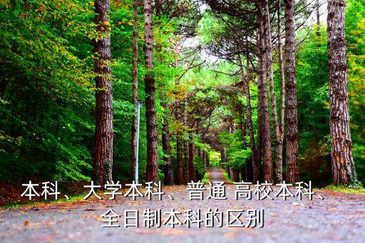 本科、大學(xué)本科、普通 高校本科、 全日制本科的區(qū)別