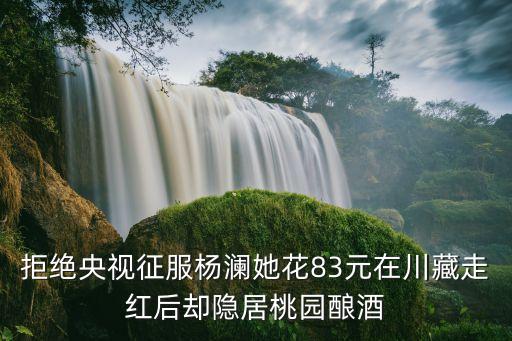 拒絕央視征服楊瀾她花83元在川藏走紅后卻隱居桃園釀酒