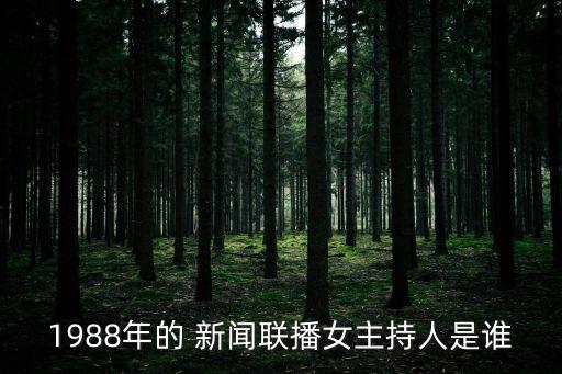 1988年的 新聞聯(lián)播女主持人是誰(shuí)