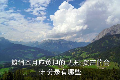  攤銷本月應(yīng)負(fù)擔(dān)的 無形 資產(chǎn)的會計 分錄有哪些