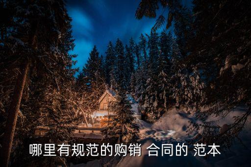 哪里有規(guī)范的購銷 合同的 范本