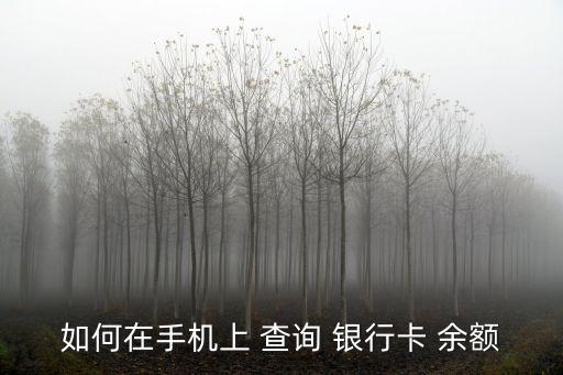 如何在手機上 查詢 銀行卡 余額