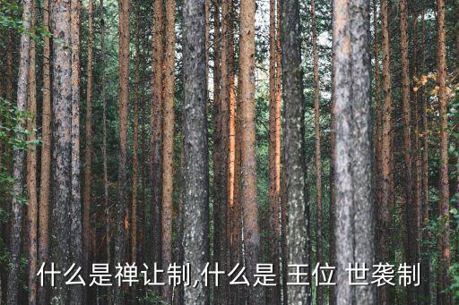 什么是禪讓制,什么是 王位 世襲制