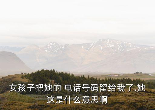 女孩子把她的 電話號碼留給我了,她這是什么意思啊